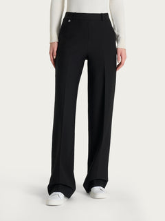 Pantalone a palazzo con tasche in Compact Neri Donna - Ragno