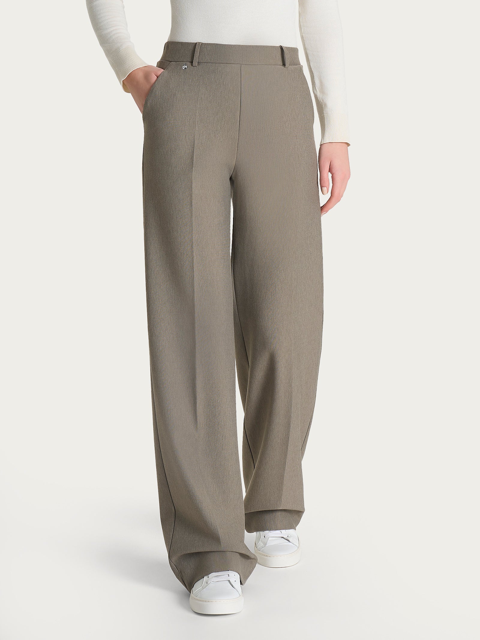 Pantalone a palazzo con tasche in Compact Grigi Donna - Ragno