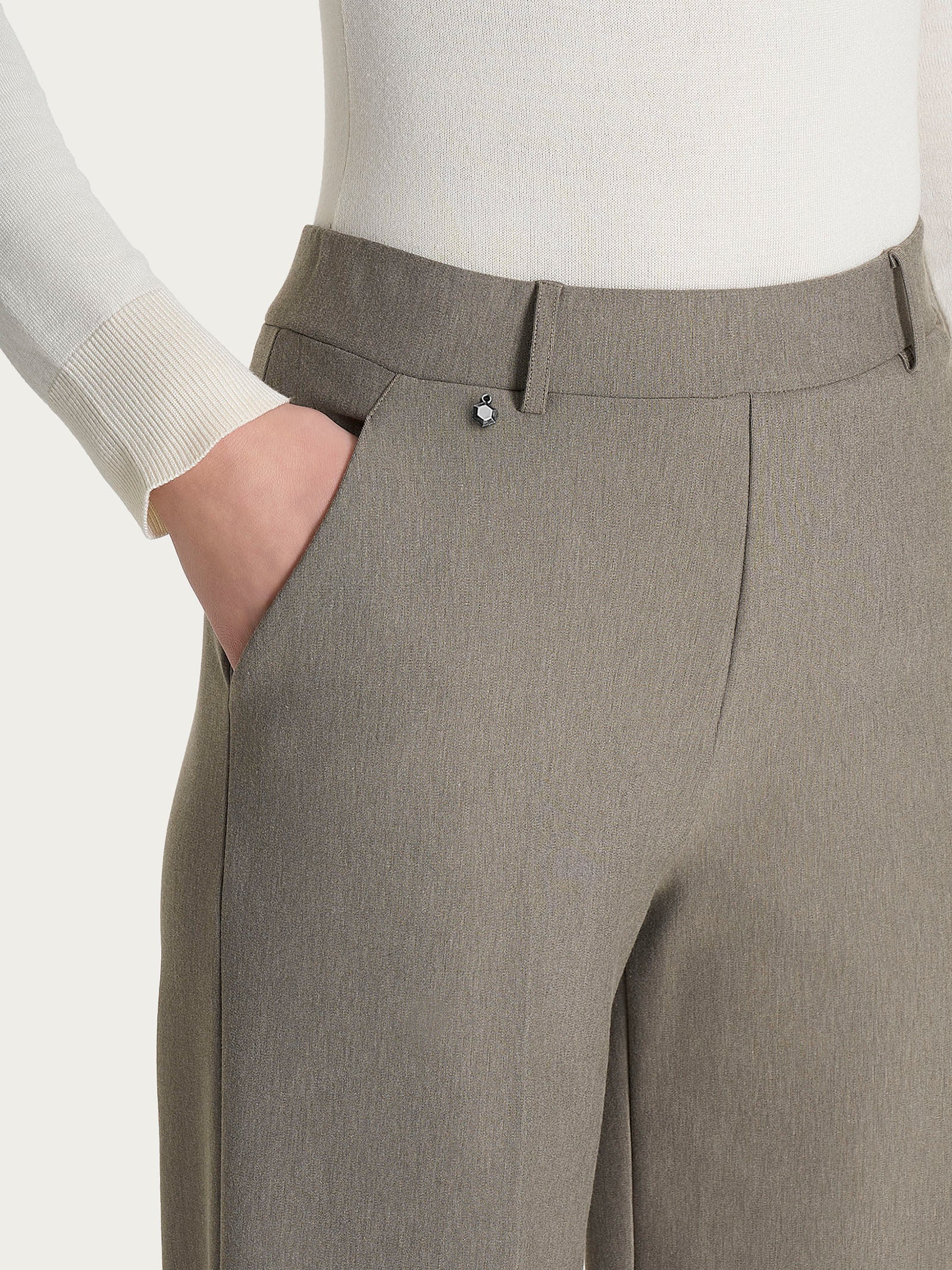 Pantalone a palazzo con tasche in Compact Grigi Donna - Ragno