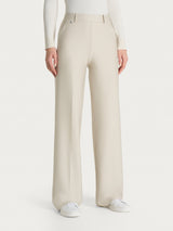 Pantalone a palazzo con tasche in Compact Bianchi Donna - Ragno