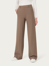 Pantalone a palazzo con tasche in Compact Marroni Donna - Ragno