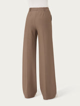 Pantalone a palazzo con tasche in Compact Marroni Donna - Ragno