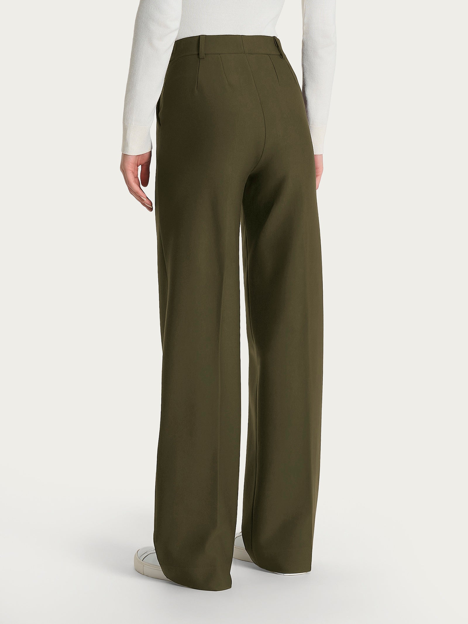 Pantalone a palazzo con tasche in Compact Verdi Donna - Ragno