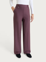Pantalone a palazzo con tasche in Compact Viola Donna - Ragno