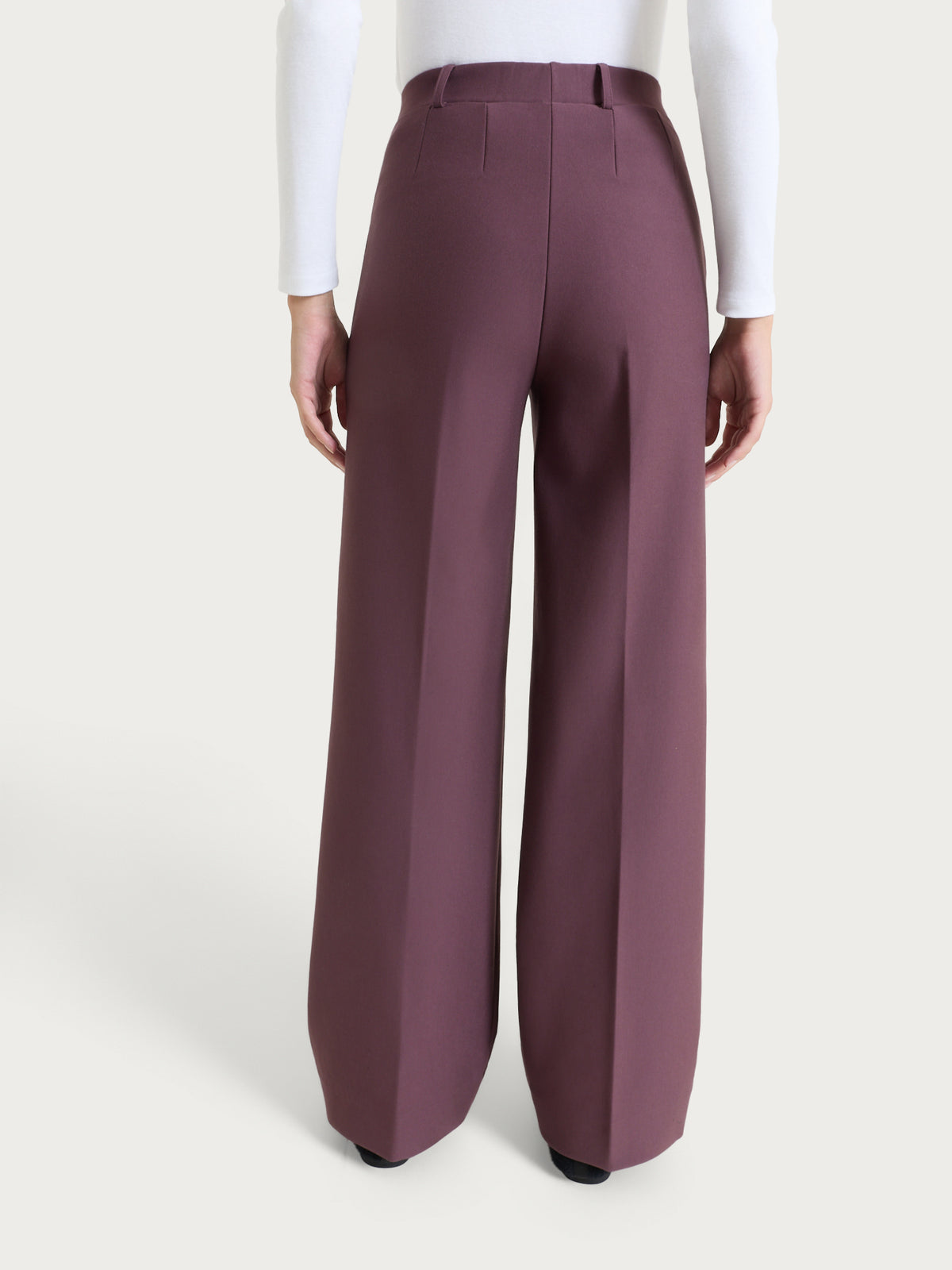 Women's Purple Compact Palazzo Pants with Pockets - Ragno