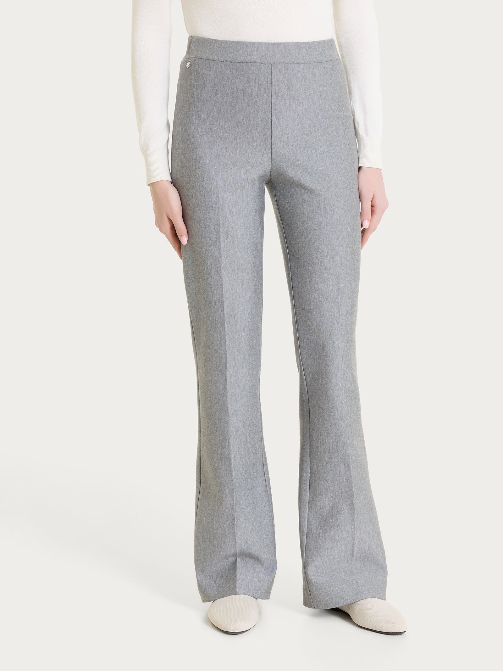 Pantalone flare in Compact Neri Donna - Ragno