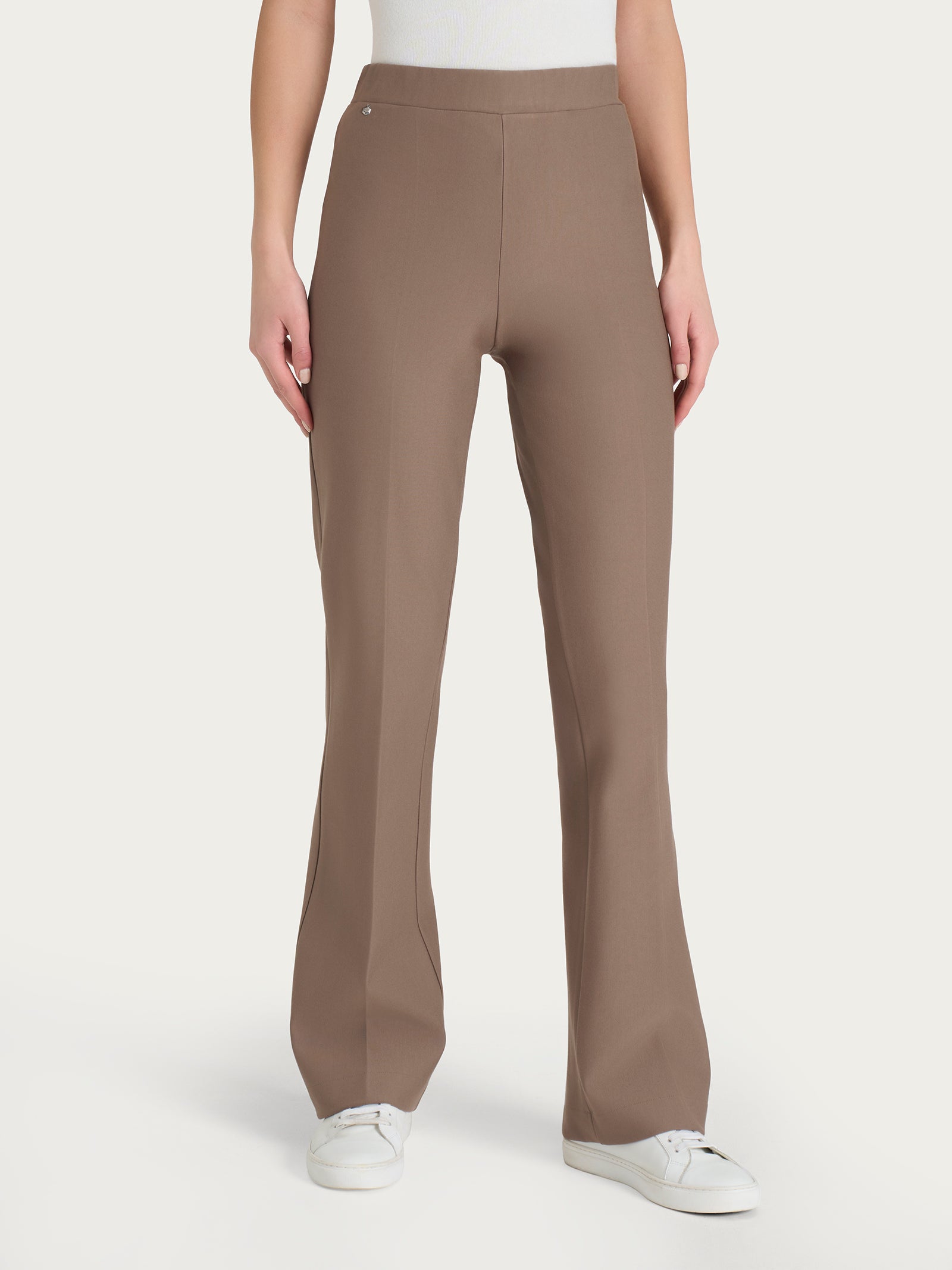 Pantalone flare in tessuto Compact Marroni Donna - Ragno