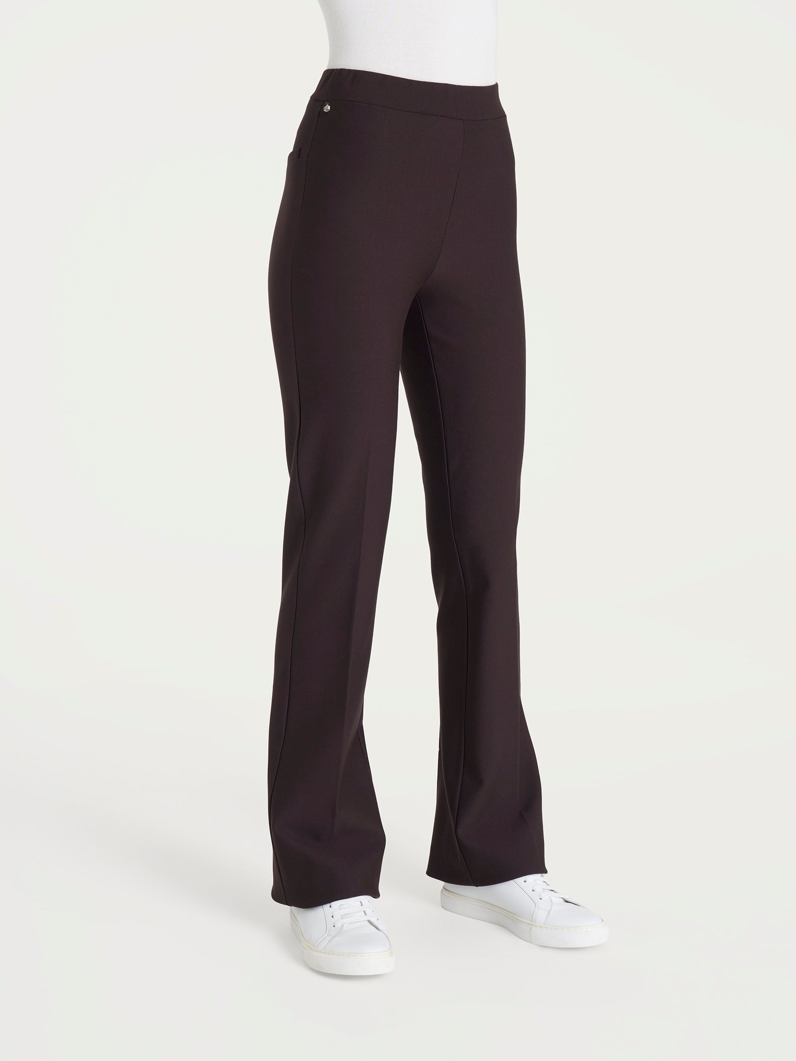 Pantalone flare in Compact Marroni Donna - Ragno