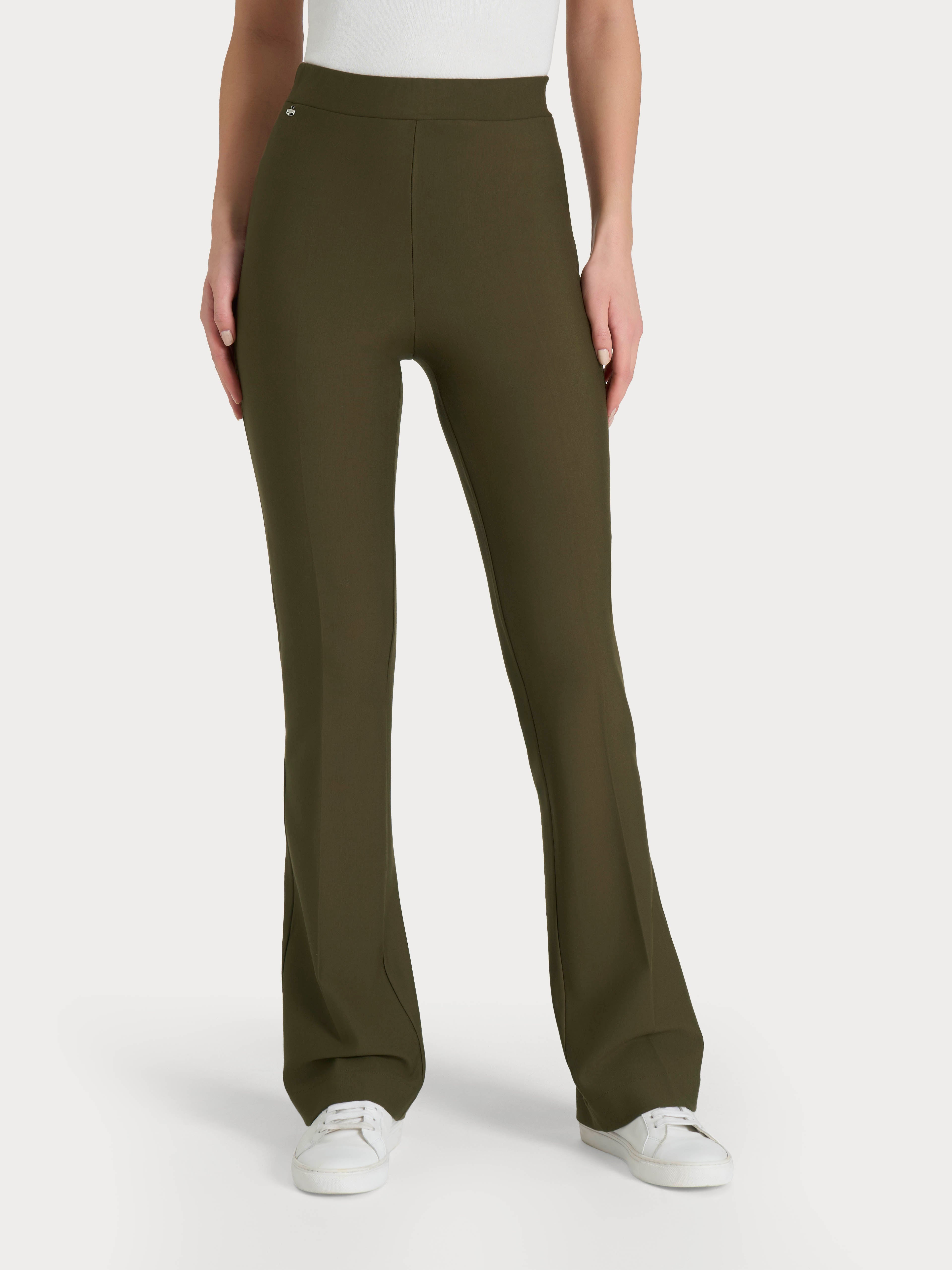Pantalone flare in tessuto Compact Verdi Donna - Ragno