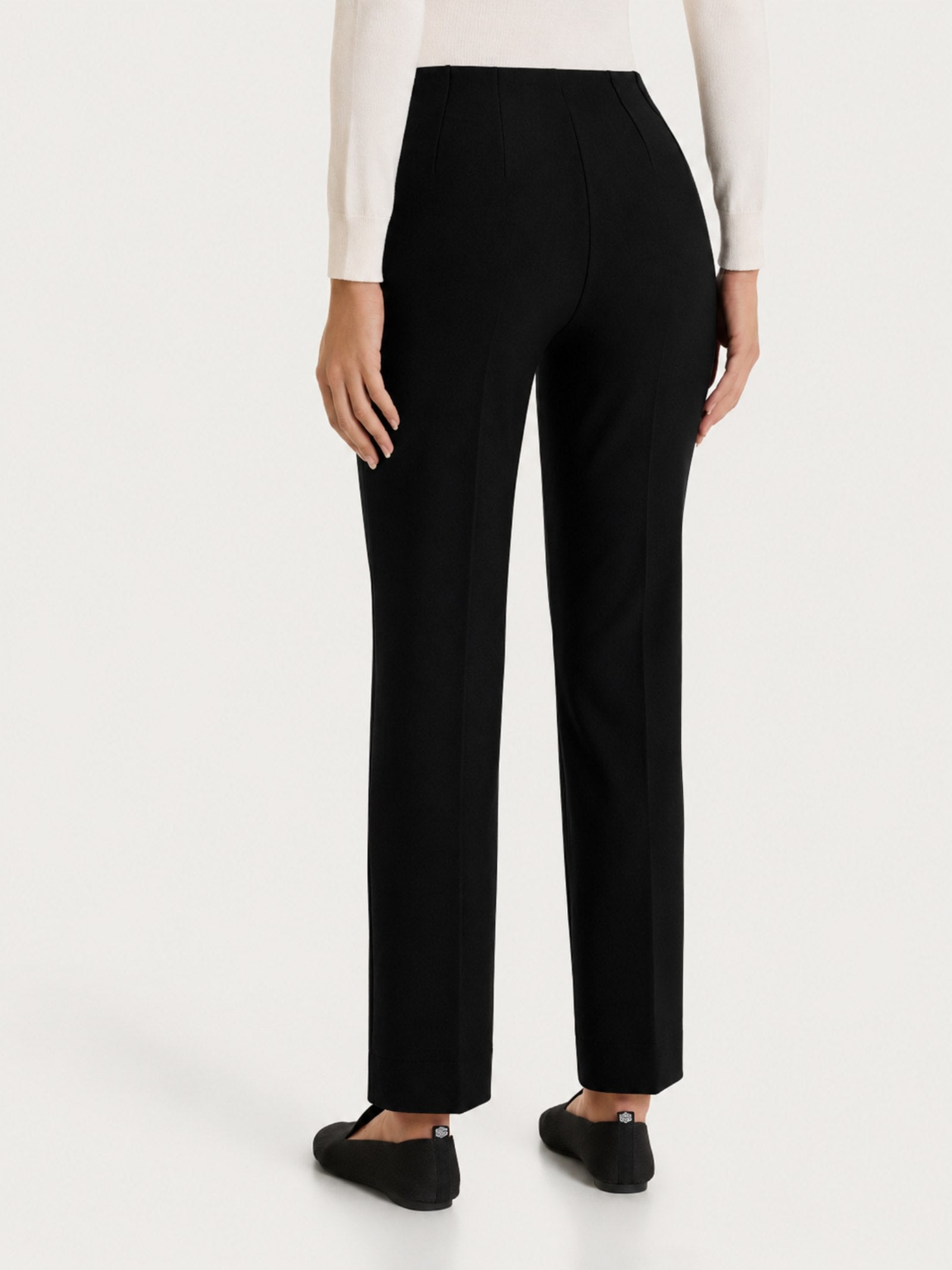 Pantalone a gamba dritta in Compact Neri Donna - Ragno