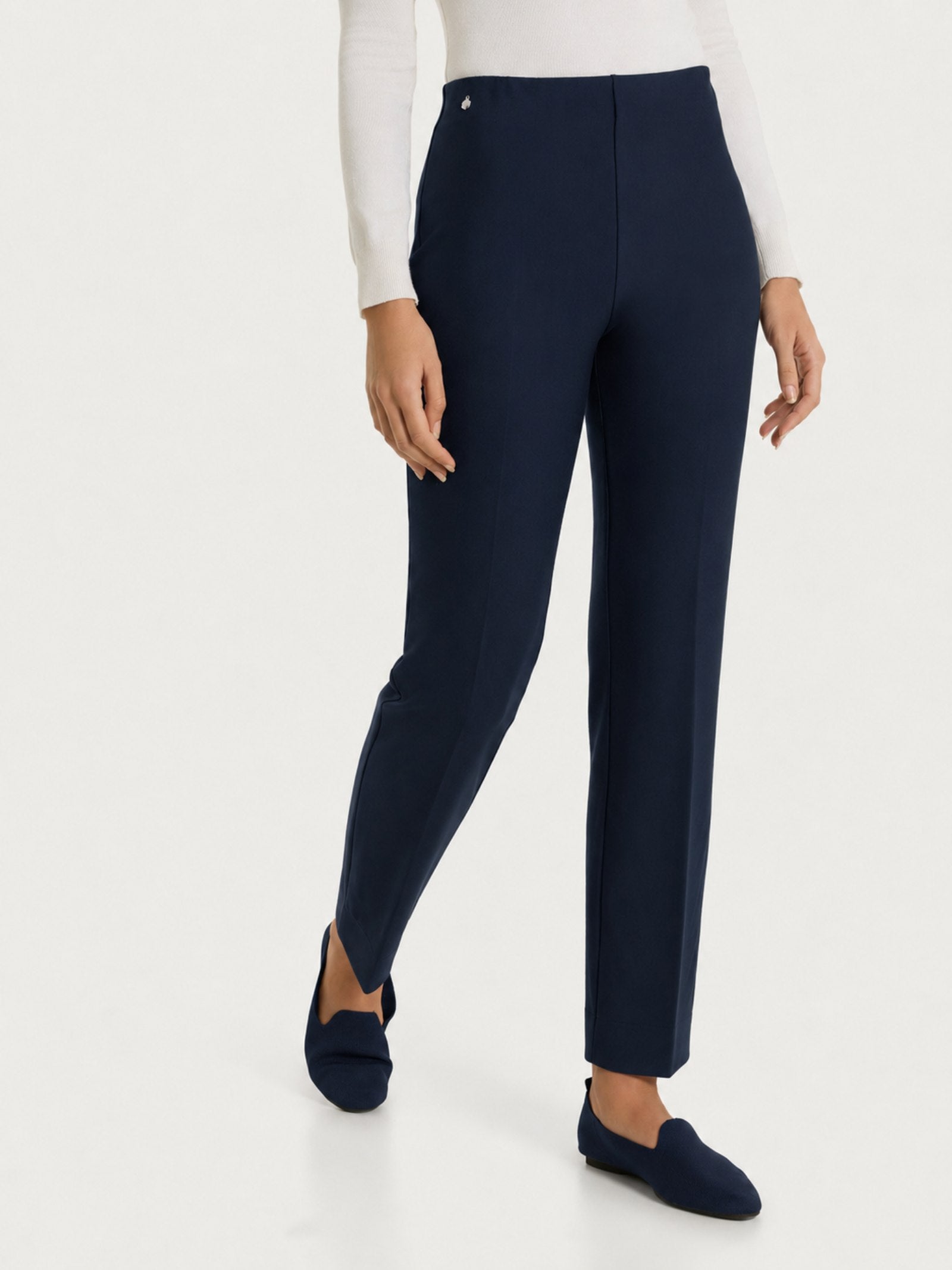 Pantalone a gamba dritta in Compact Blu Donna - Ragno