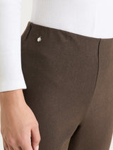 Pantalone a gamba dritta in Compact Marroni Donna - Ragno
