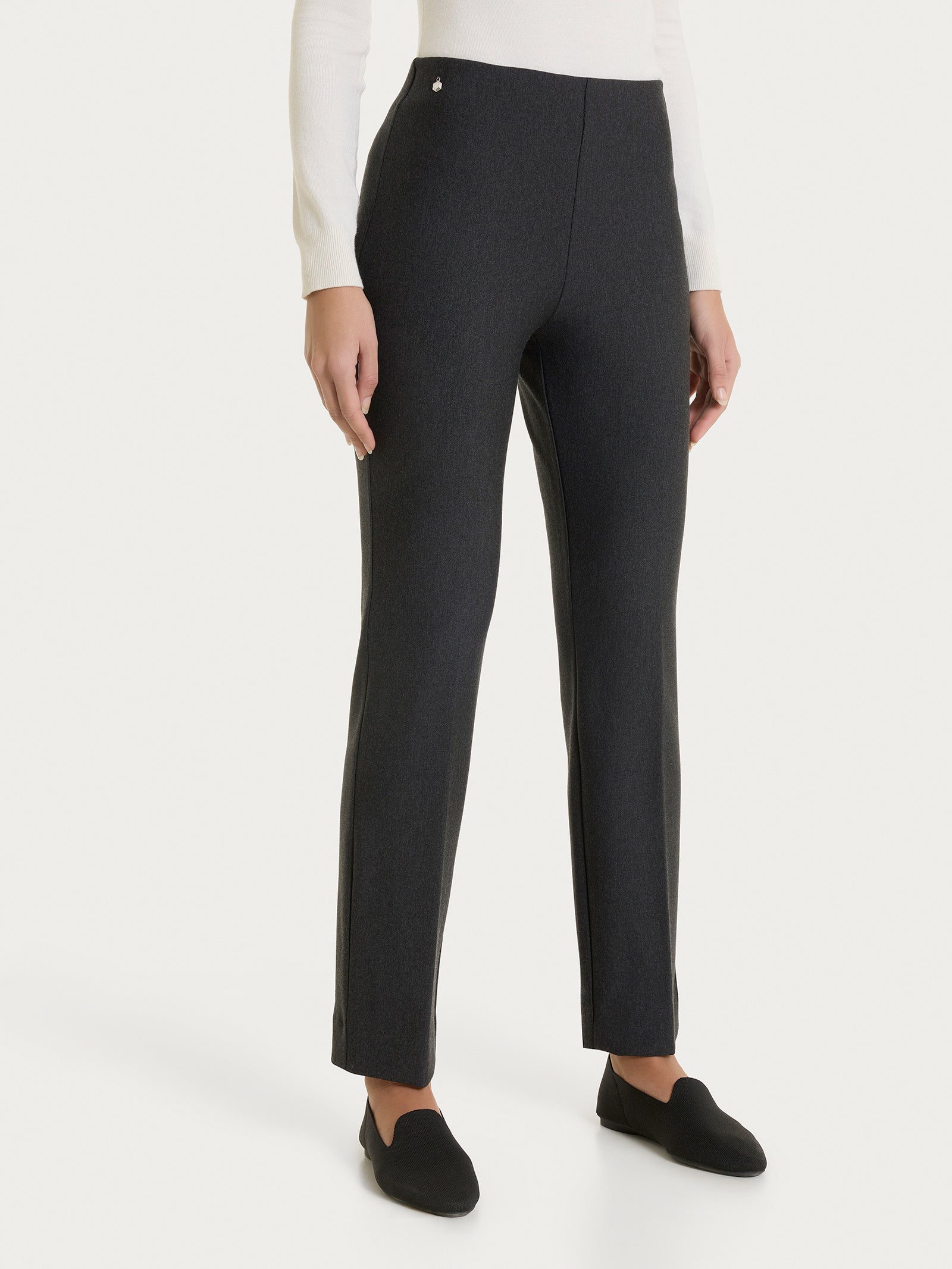 Pantalone a gamba dritta in Compact Neri Donna - Ragno