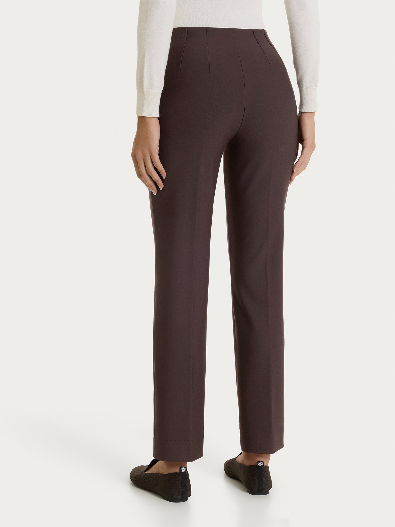 Pantalone a gamba dritta in Compact Marroni Donna - Ragno