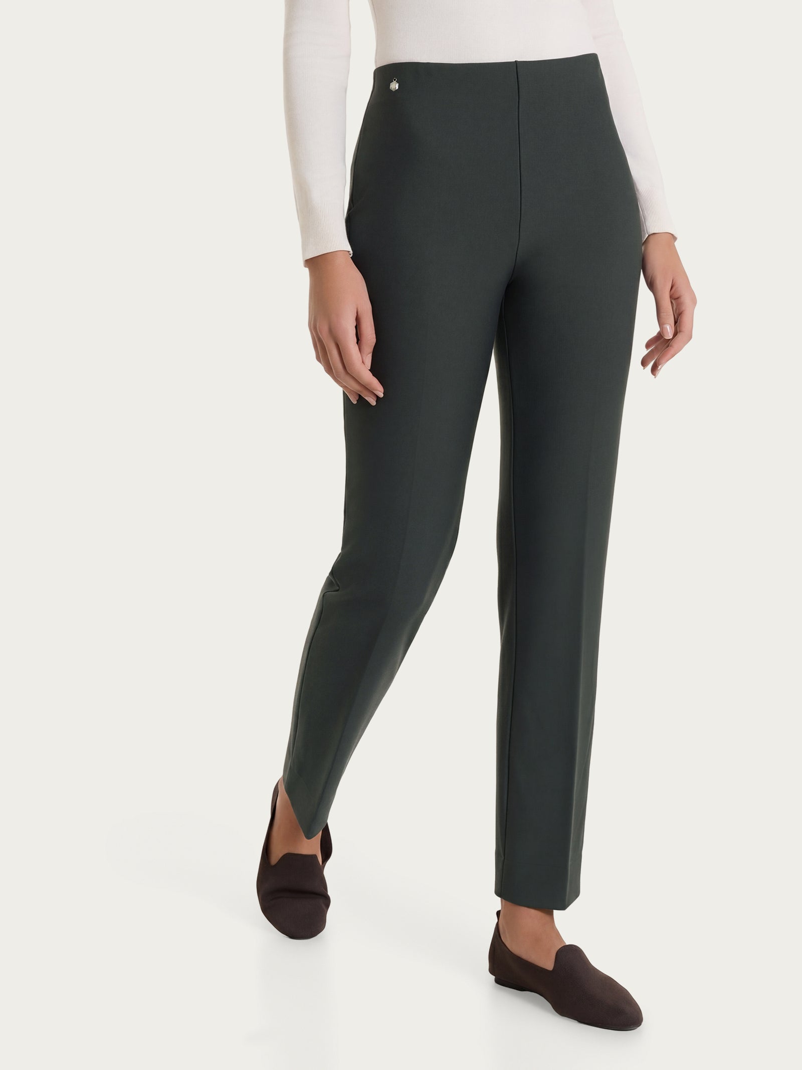Pantalone a gamba dritta in Compact Grigi Donna - Ragno