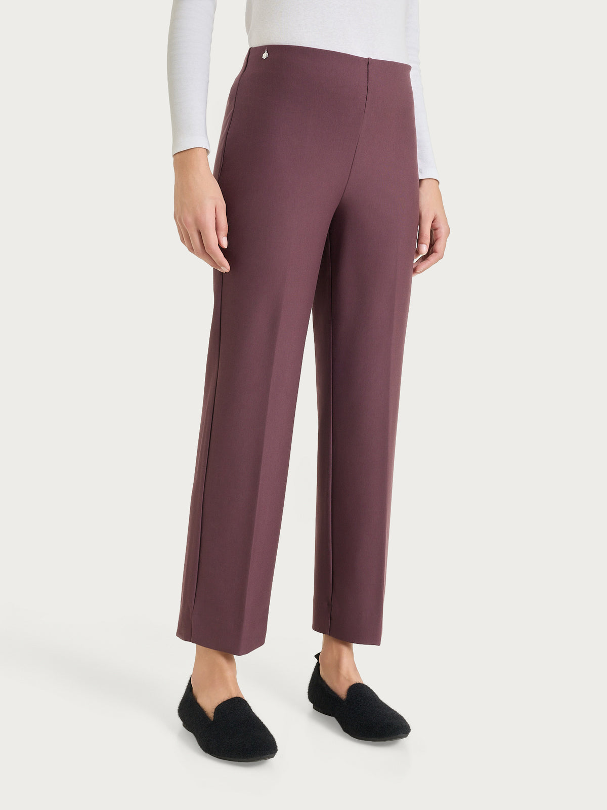 Pantalone a gamba dritta in Compact Viola Donna - Ragno