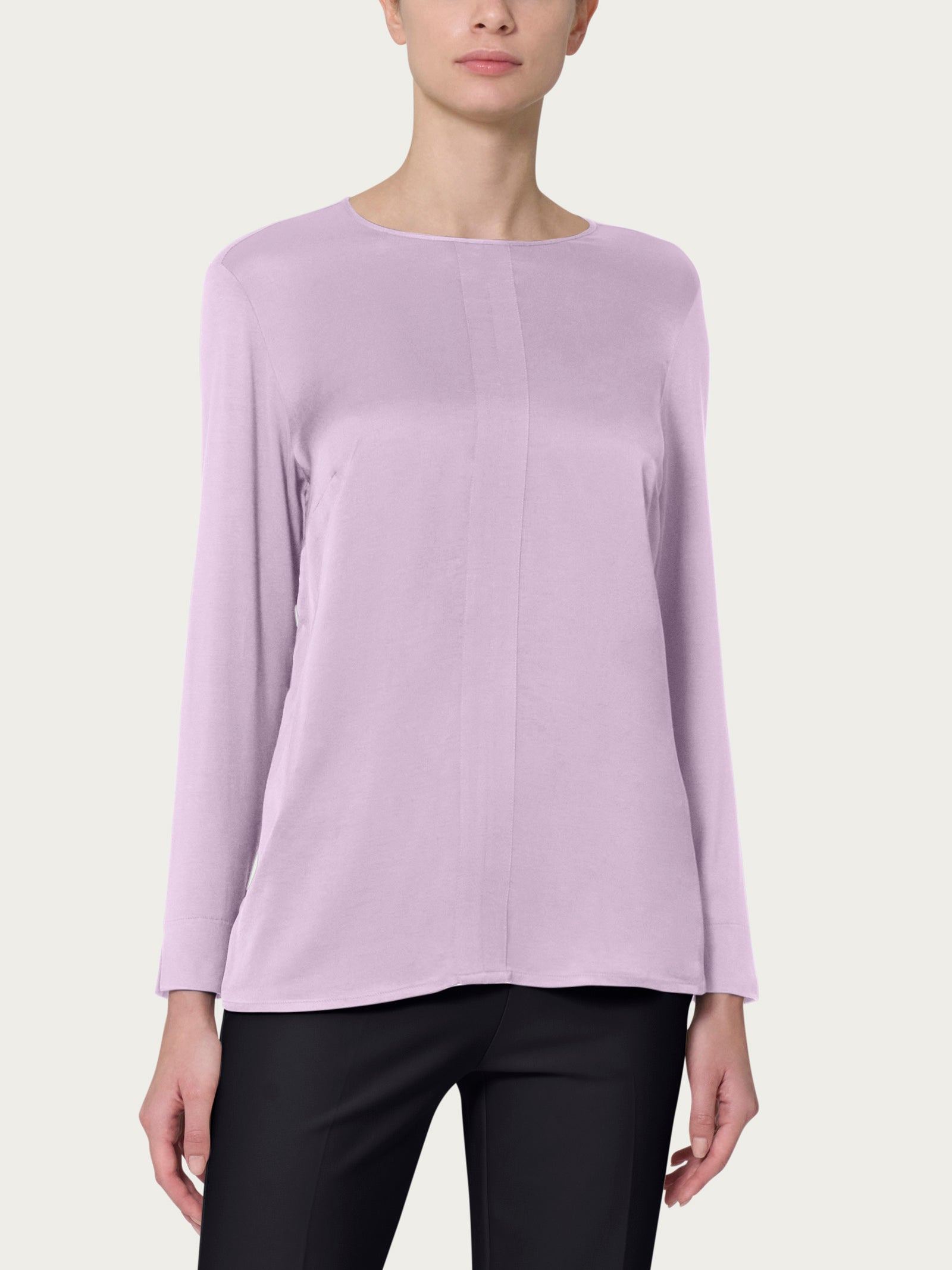 Blusa girocollo in misto viscosa -  - Ragno