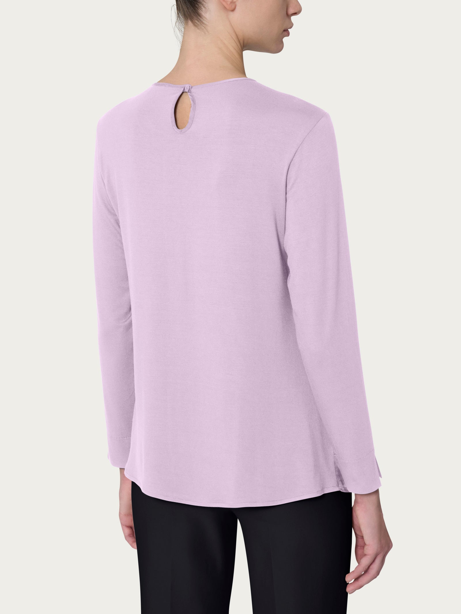 Blusa girocollo in misto viscosa -  - Ragno