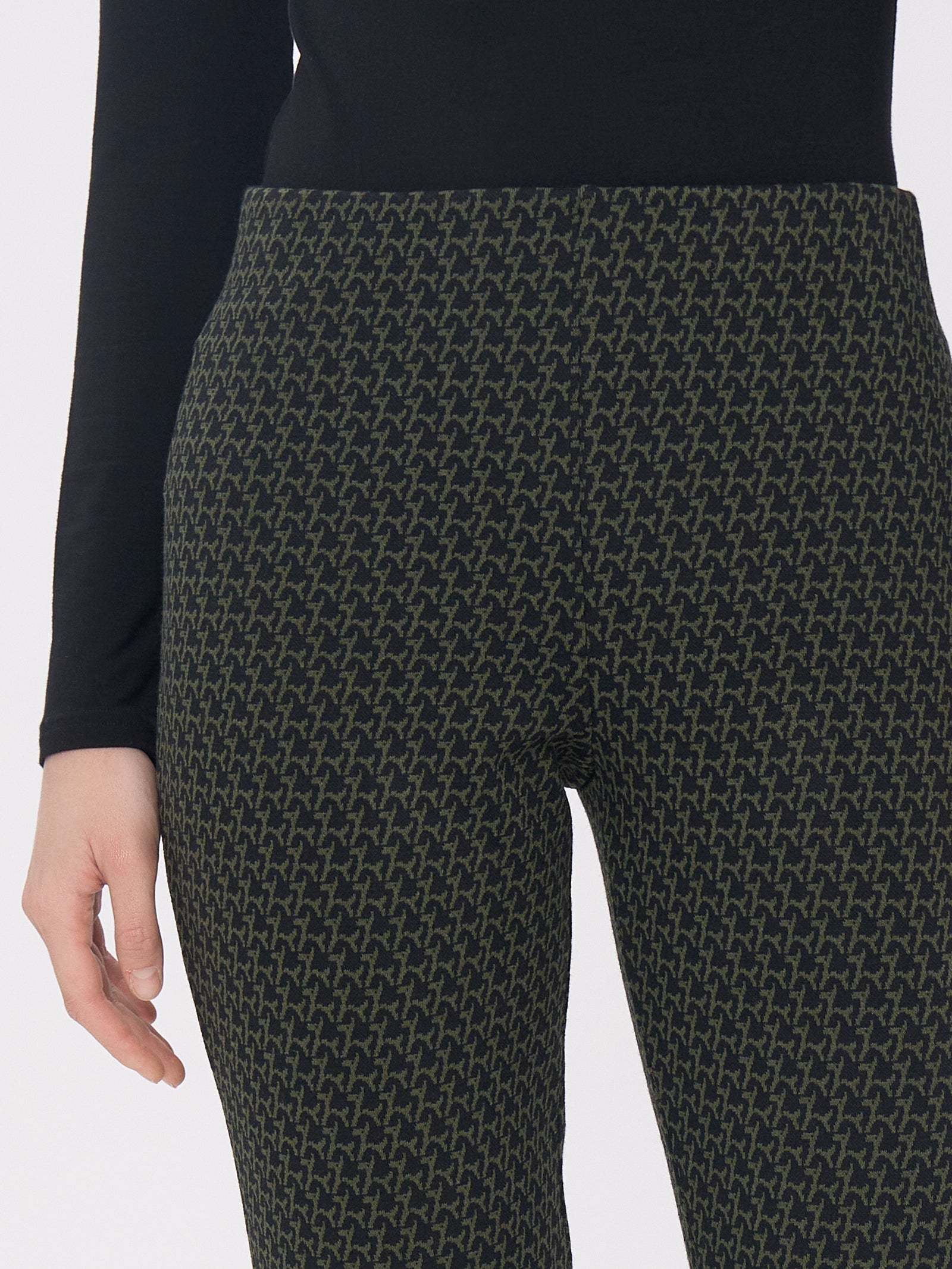 Pantalone a sigaretta in tessuto Eco Jacquard -  - Ragno