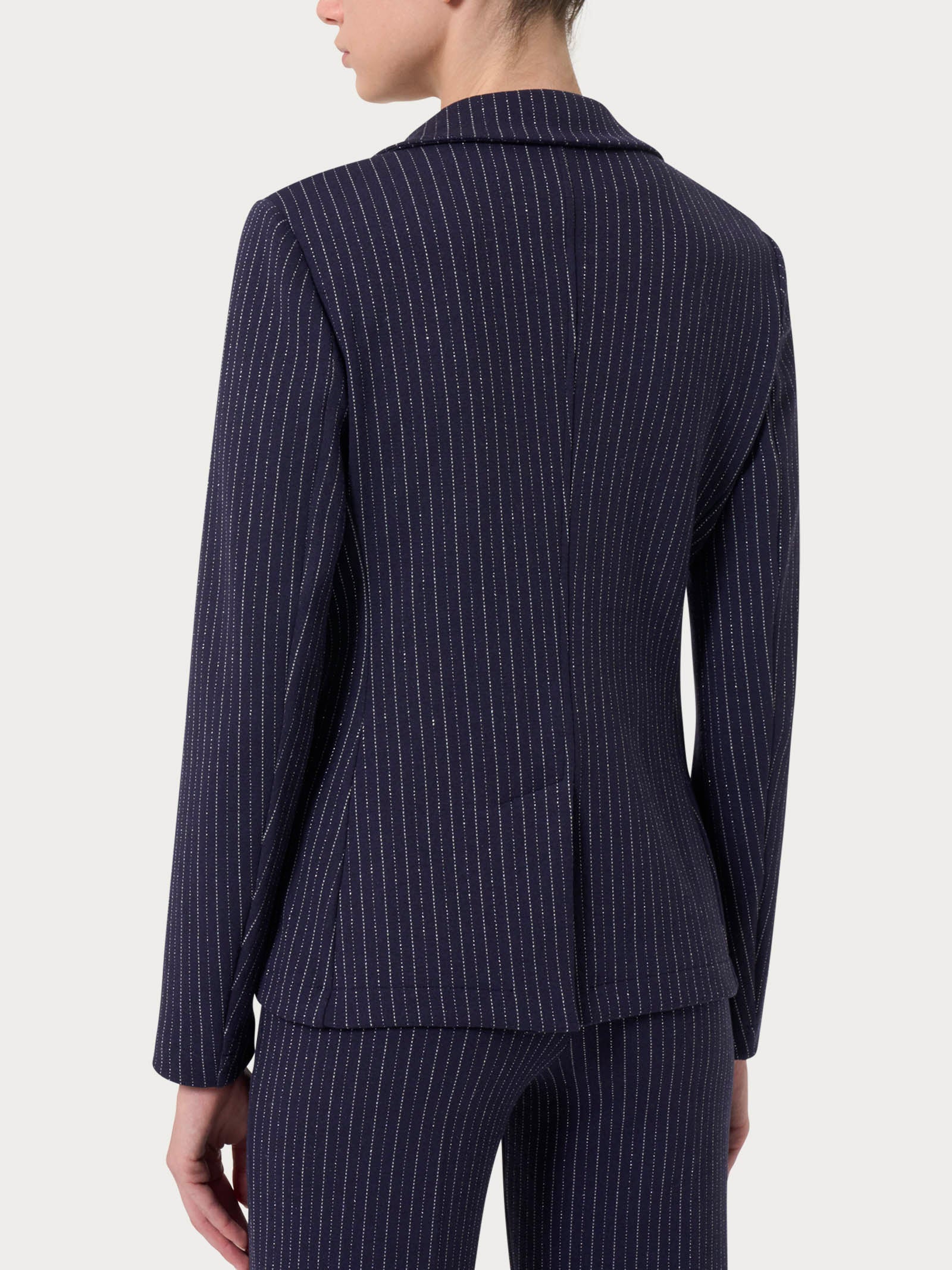 Blazer gessato in tessuto Eco Jacquard -  - Ragno