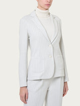 Blazer gessato in tessuto Eco Jacquard -  - Ragno