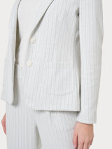 Blazer gessato in tessuto Eco Jacquard Neri Donna - Ragno