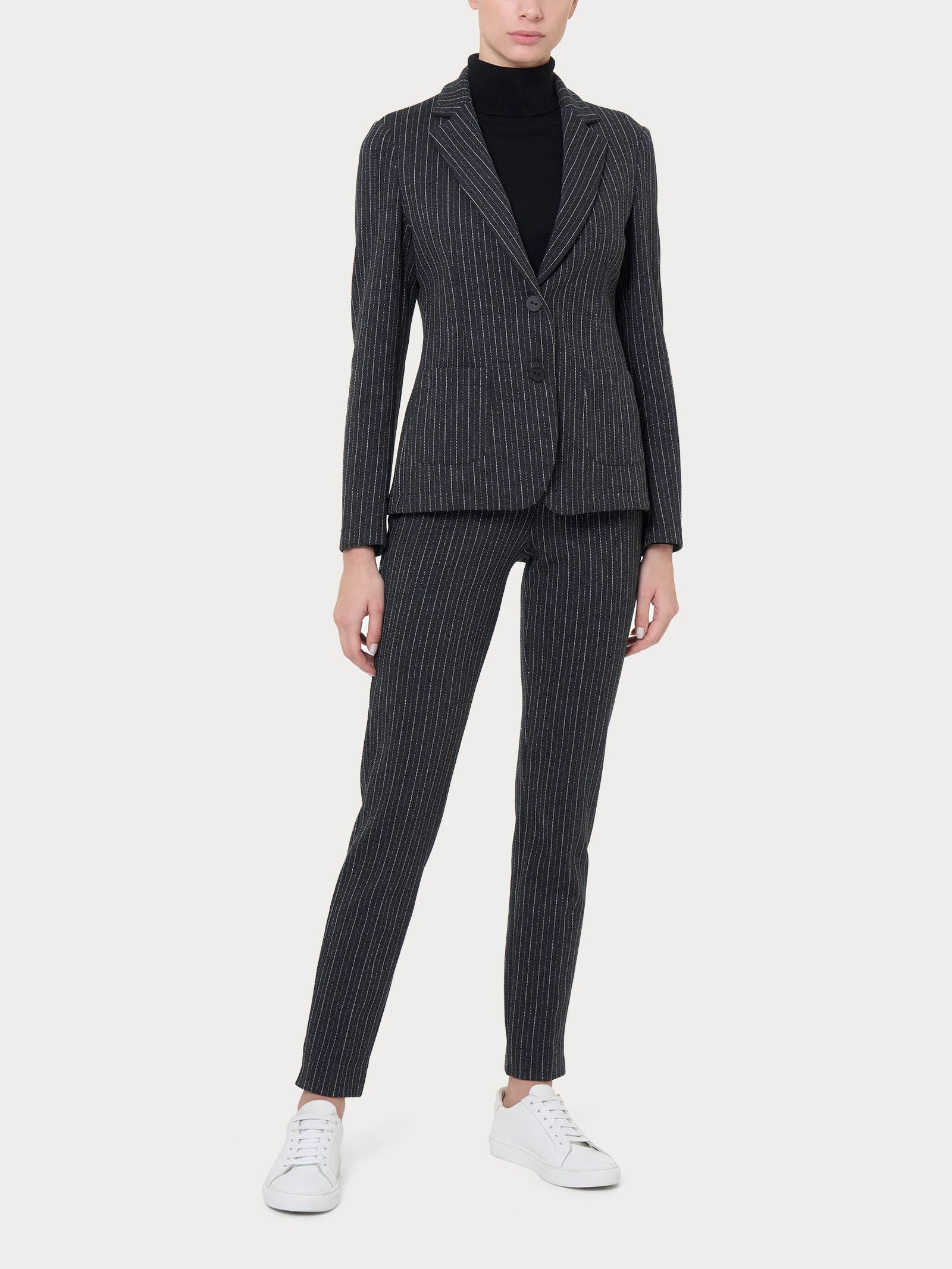 Blazer gessato in tessuto Eco Jacquard -  - Ragno