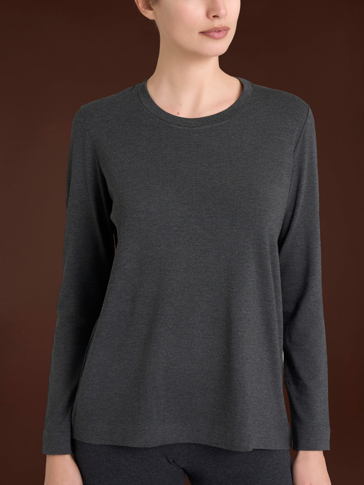 Maglietta girocollo in Jersey Strech Winter Viscosa Neri Donna - Ragno