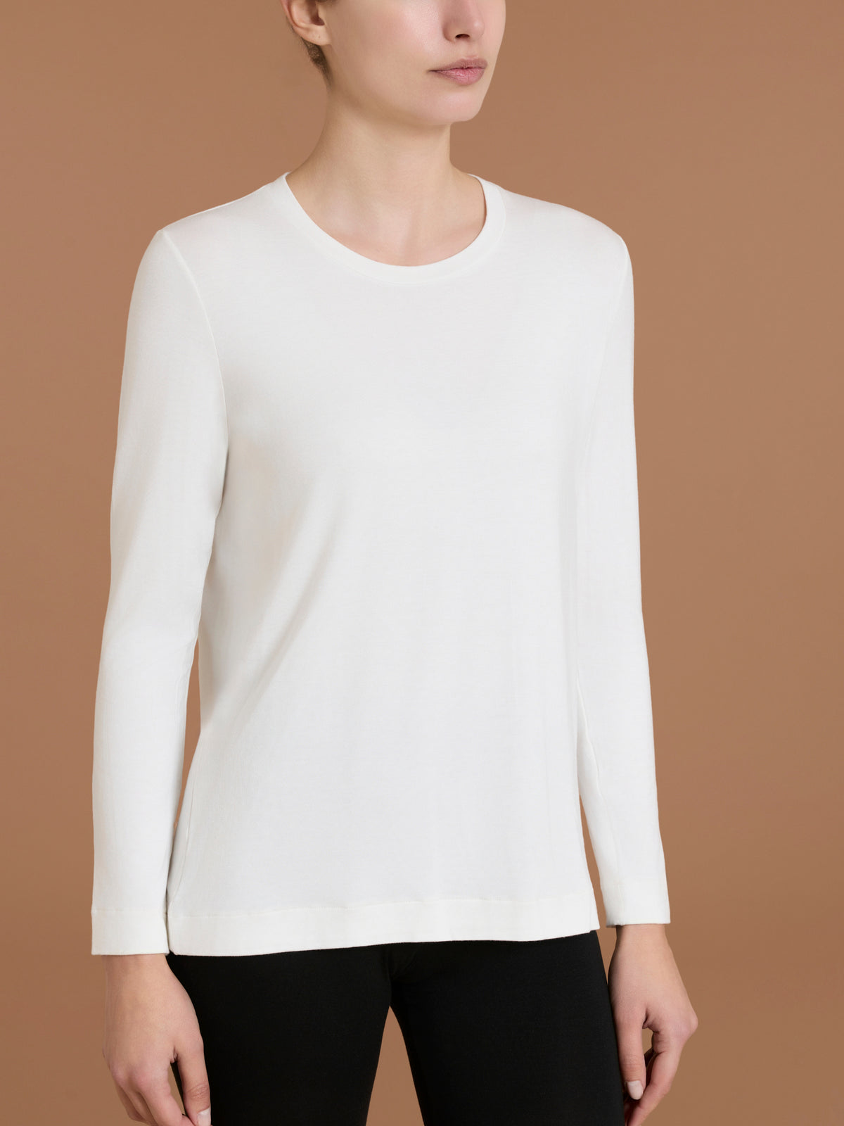 Maglietta girocollo in Jersey Strech Winter Viscosa Grigi Donna - Ragno