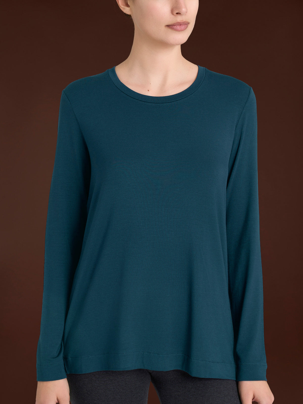 Maglietta girocollo in Jersey Strech Winter Viscosa Blu Donna - Ragno
