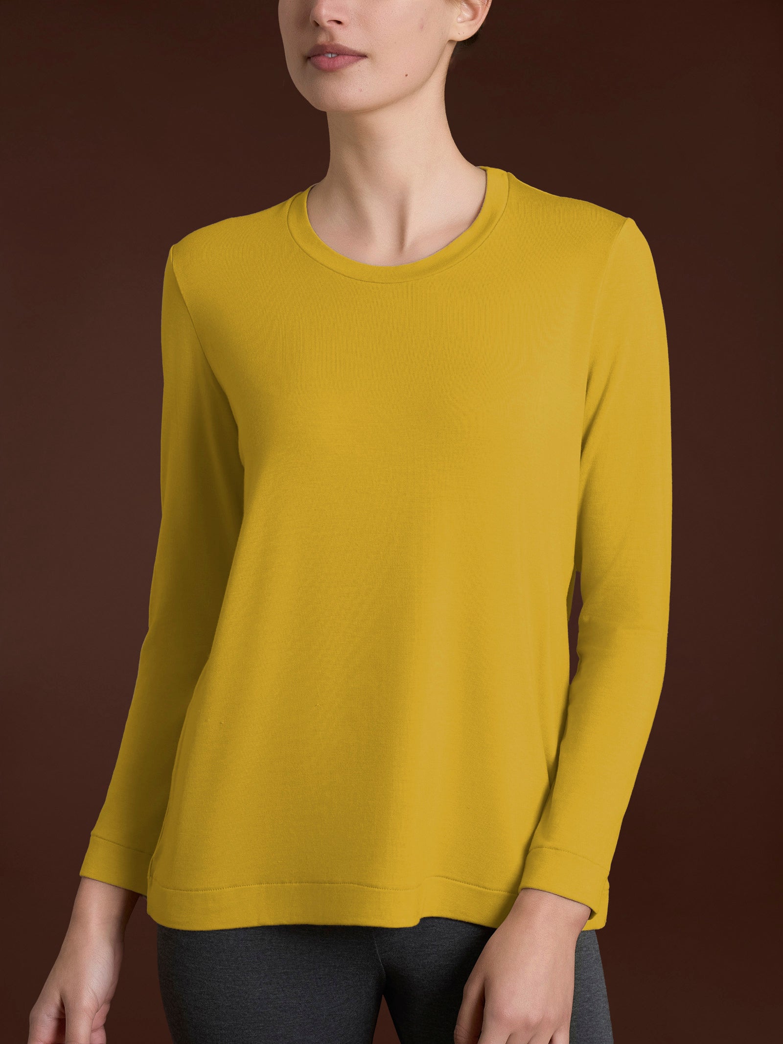 Maglietta girocollo in Eco Viscosa Gialli Donna - Ragno