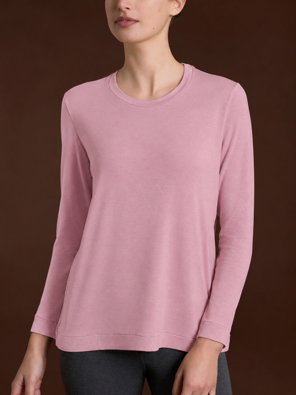 Maglietta girocollo in Jersey Strech Winter Viscosa Rosa Donna - Ragno