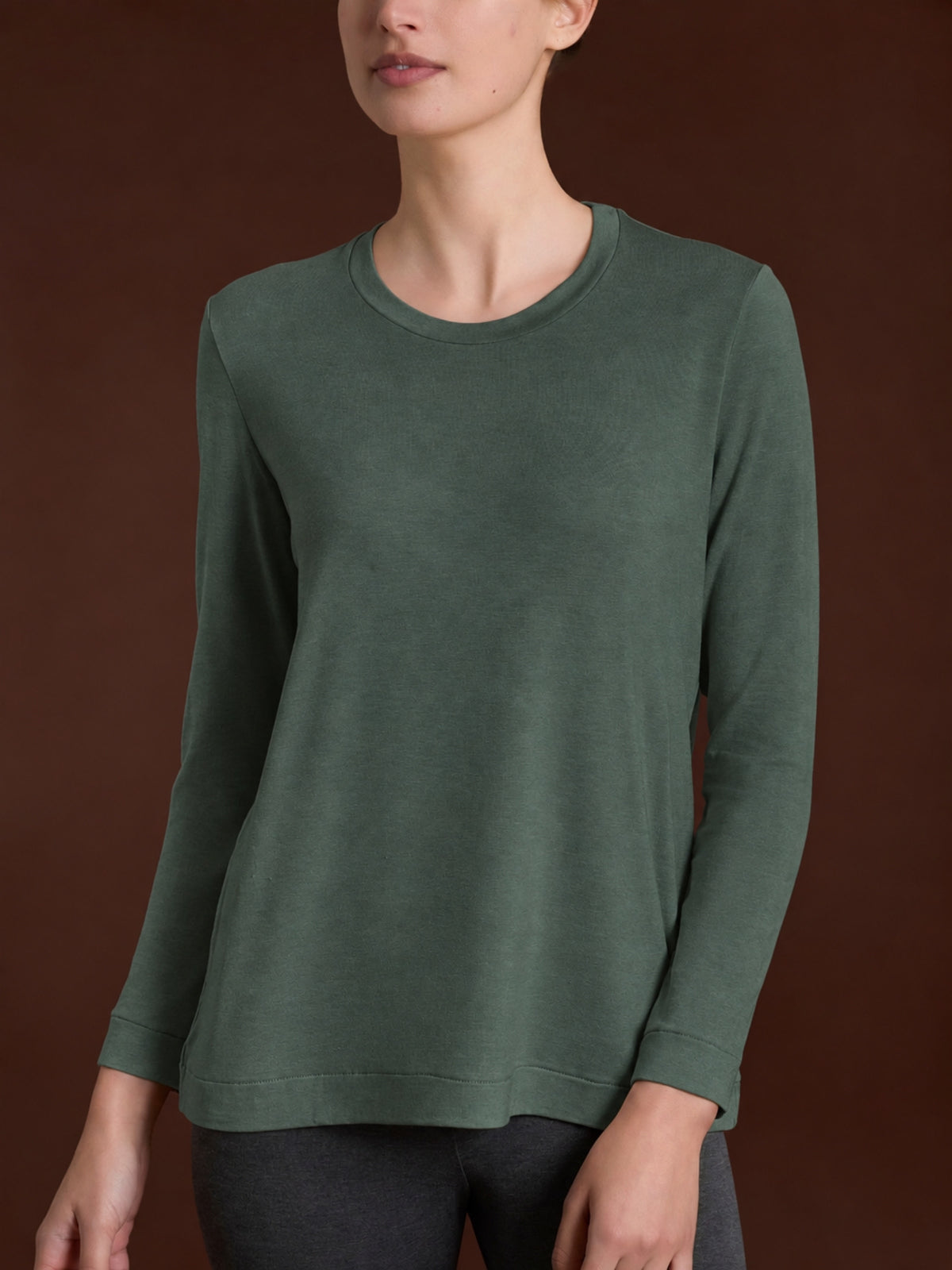 Maglietta girocollo in Jersey Strech Winter Viscosa Grigi Donna - Ragno