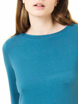 Maglietta con collo a barchetta in Eco Viscosa Blu Donna - Ragno
