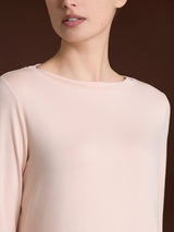 Maglietta con collo a barchetta in Jersey Strech Winter Viscosa Viola Donna - Ragno