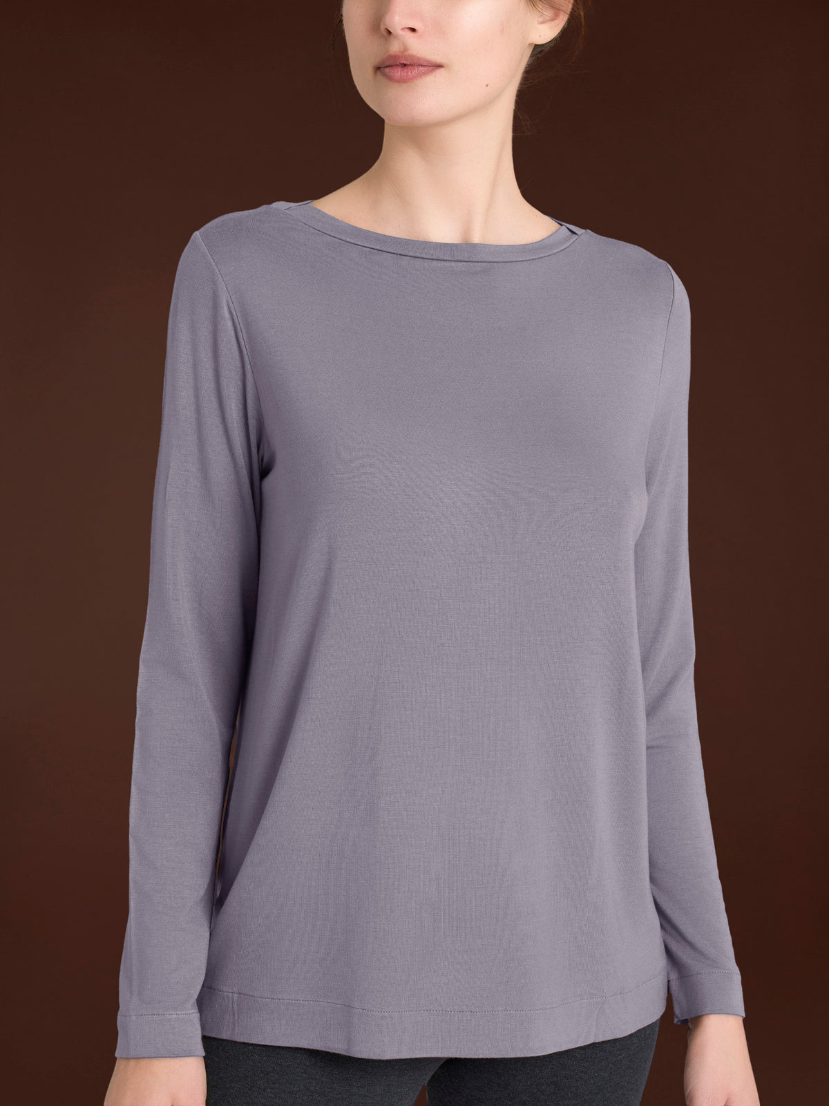 Maglietta con collo a barchetta in Jersey Strech Winter Viscosa Rosa Donna - Ragno