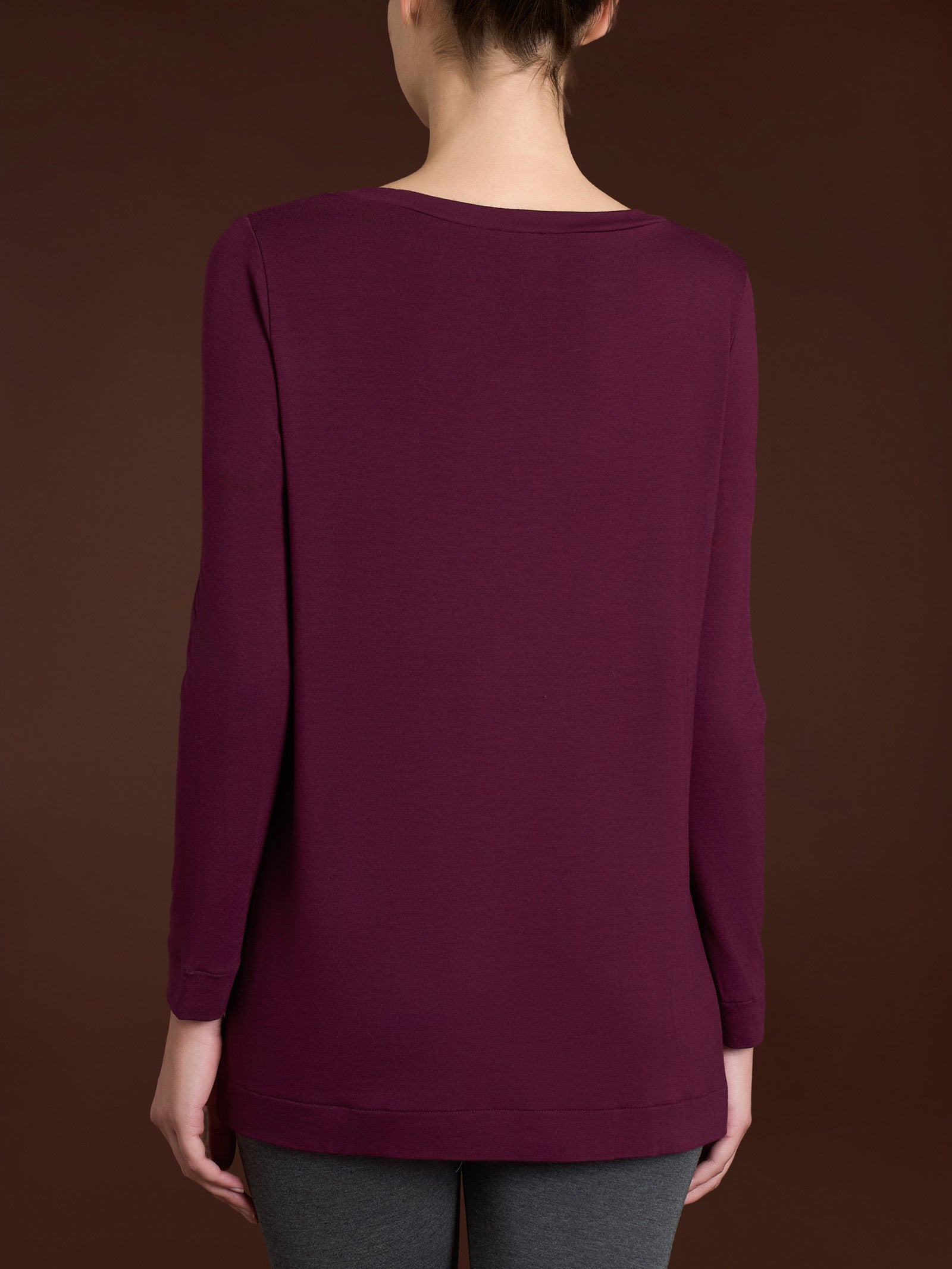 Maglietta con collo a barchetta in Eco Viscosa Viola Donna - Ragno