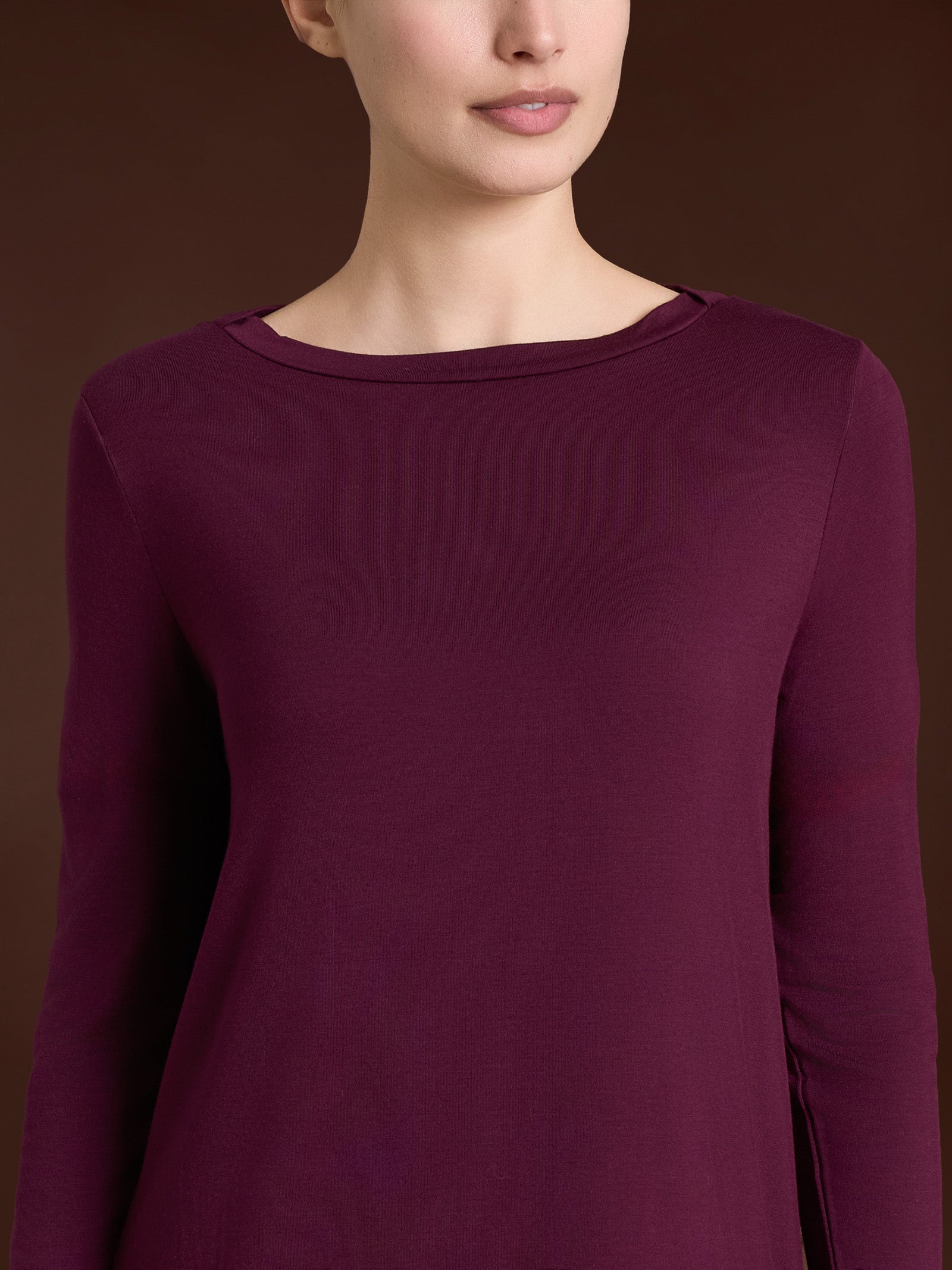 Maglietta con collo a barchetta in Eco Viscosa Viola Donna - Ragno