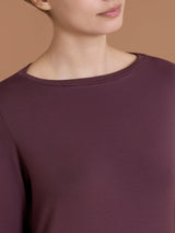 Maglietta con collo a barchetta in Jersey Strech Winter Viscosa Viola Donna - Ragno