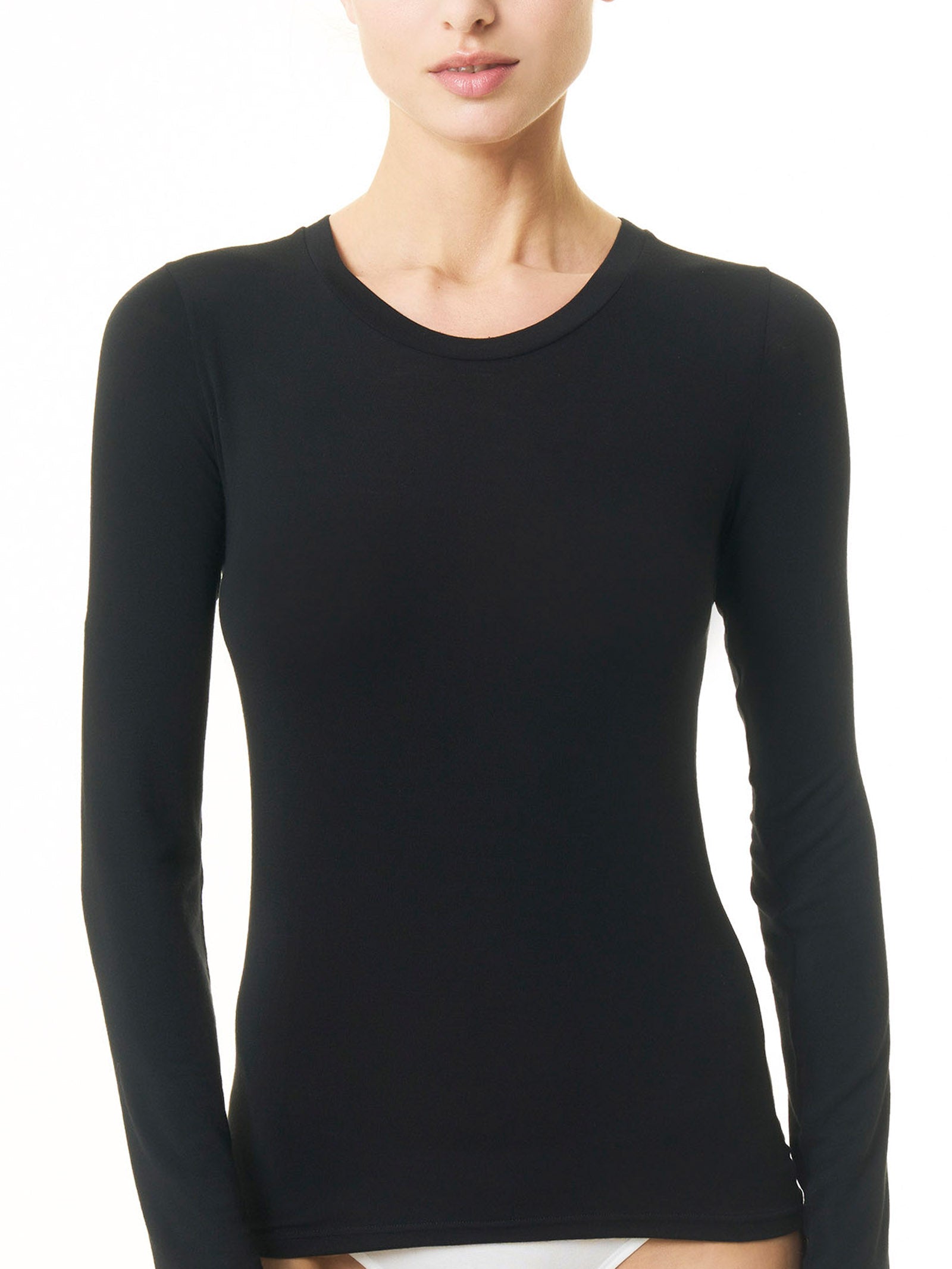 Maglietta girocollo in filato Tenderwool Neri Donna - Ragno