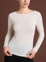 Maglietta con collo a barchetta in filato Tenderwool Grigi Donna - Ragno