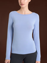 Maglietta con collo a barchetta in filato Tenderwool Viola Donna - Ragno