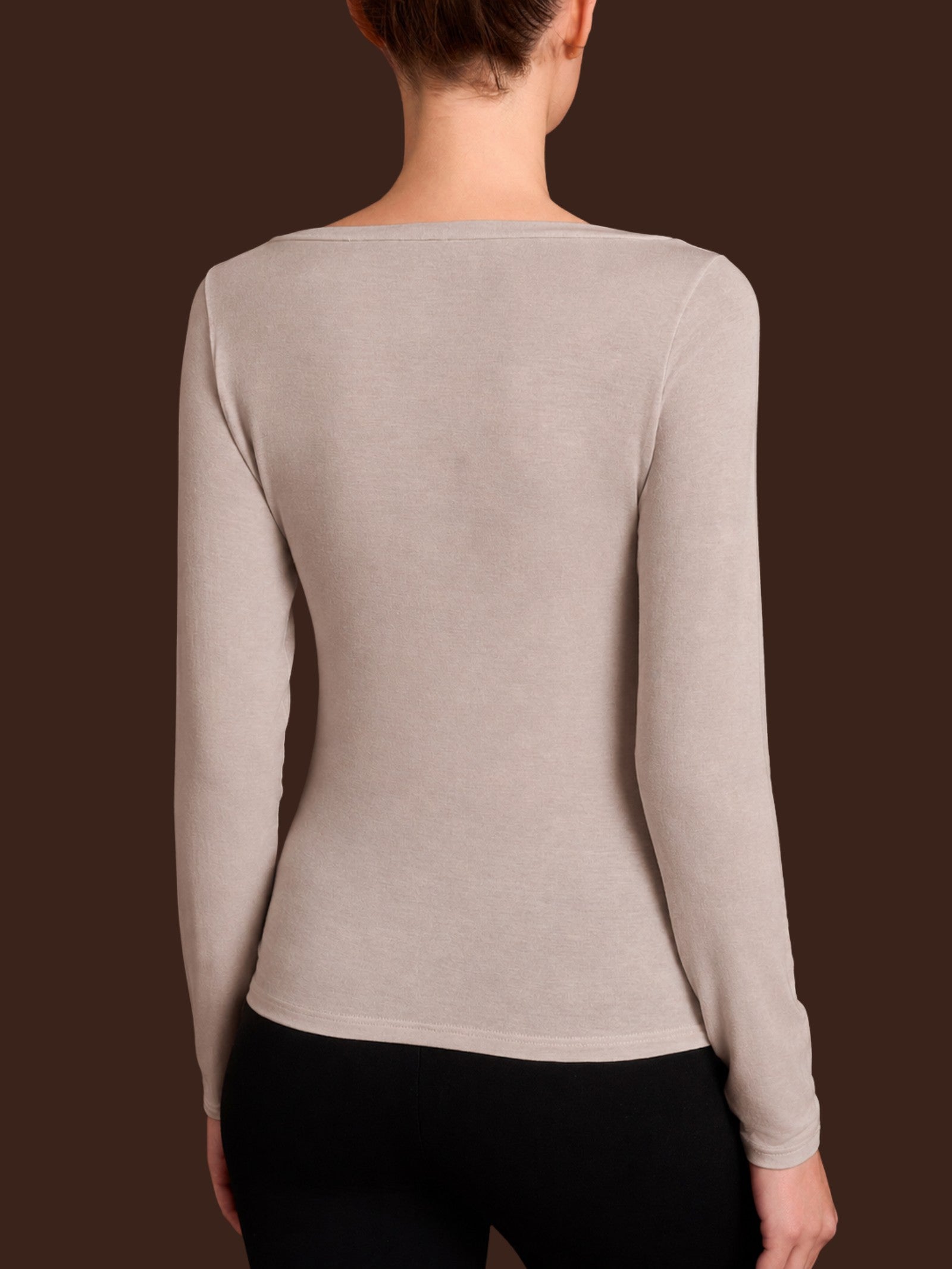 Maglietta con collo a barchetta in filato Tenderwool Grigi Donna - Ragno