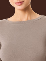 Maglietta con collo a barchetta in filato Tenderwool Grigi Donna - Ragno