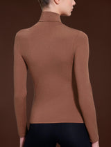 Maglietta con collo dolcevita in filato Tenderwool Marroni Donna - Ragno