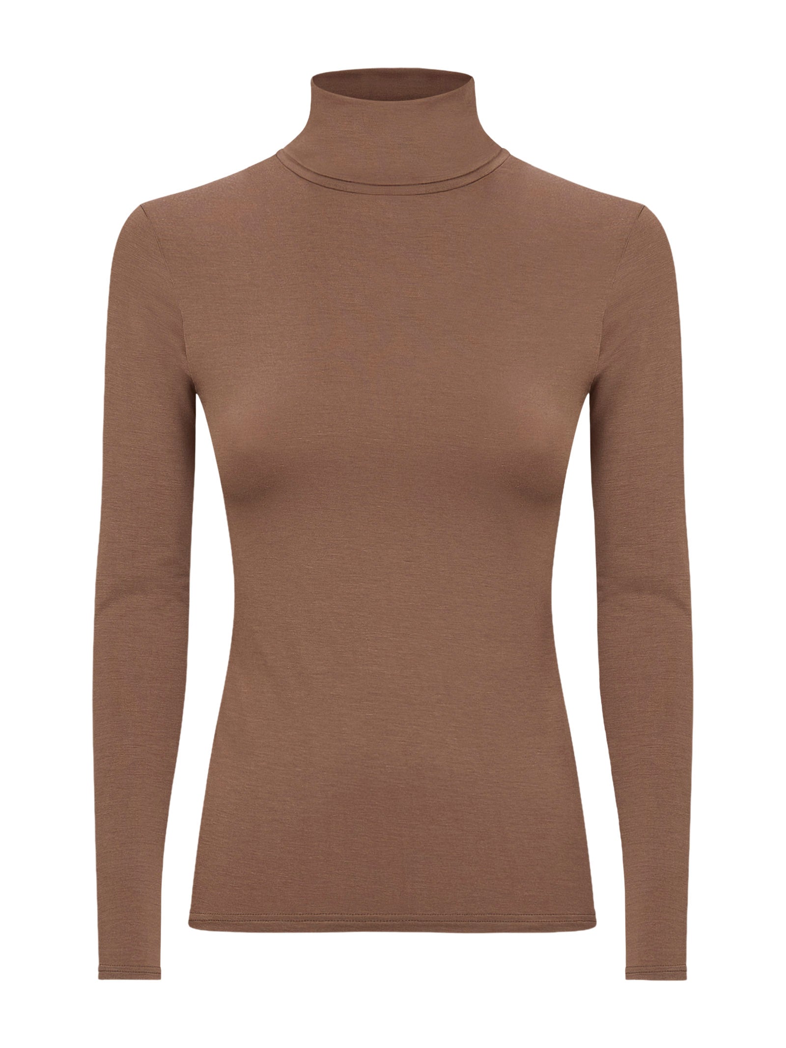 Maglietta con collo dolcevita in filato Tenderwool Marroni Donna - Ragno