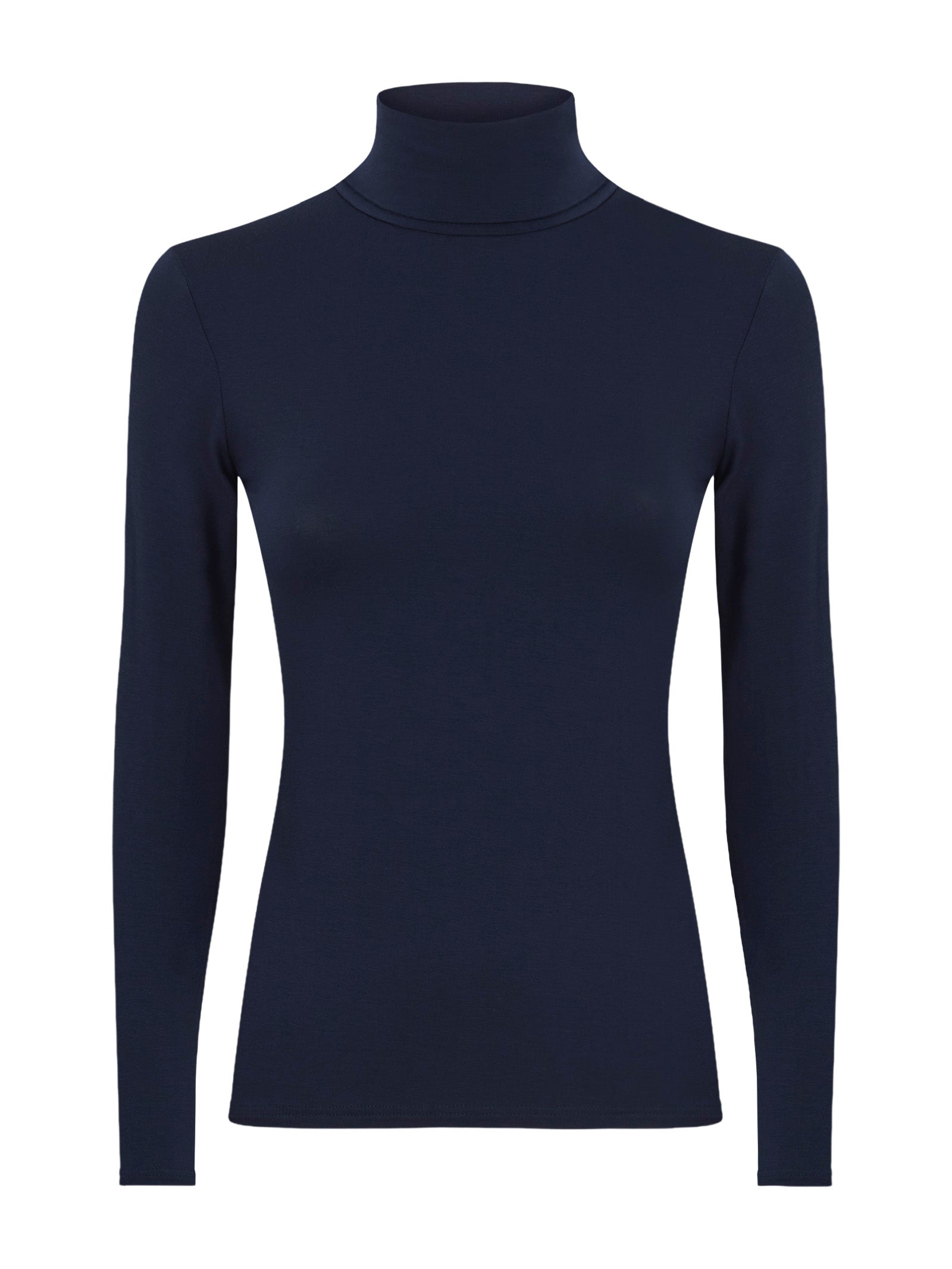 Maglietta con collo dolcevita in filato Tenderwool Blu Donna - Ragno