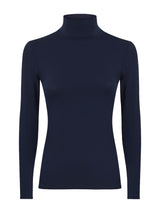 Maglietta con collo dolcevita in filato Tenderwool Blu Donna - Ragno
