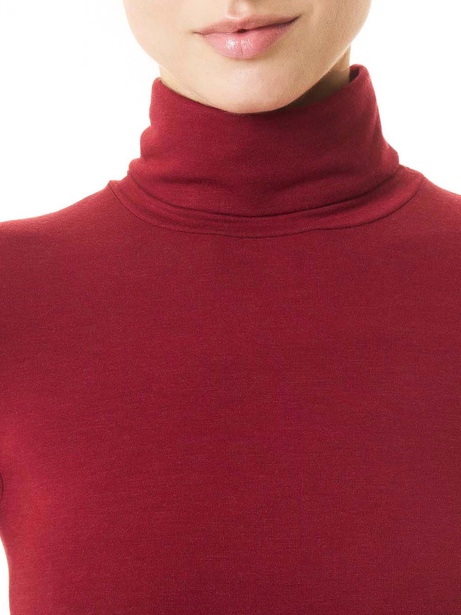 Maglietta con collo dolcevita in filato Tenderwool Marroni Donna - Ragno