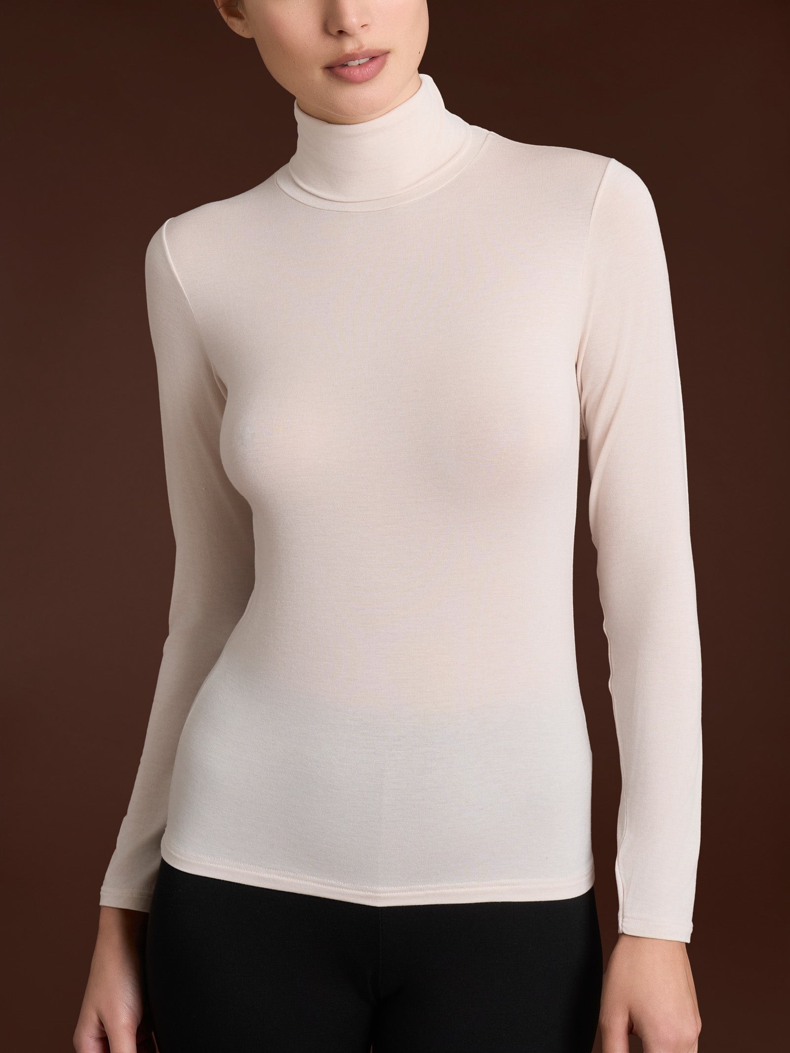 Maglietta con collo dolcevita in filato Tenderwool Grigi Donna - Ragno